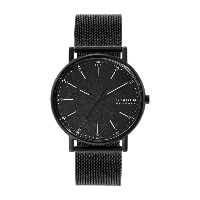 Signatur Three-Hand Midnight Steel Mesh Watch