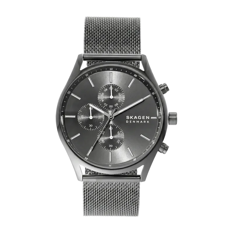 Holst Chronograph Charcoal Steel Mesh Watch