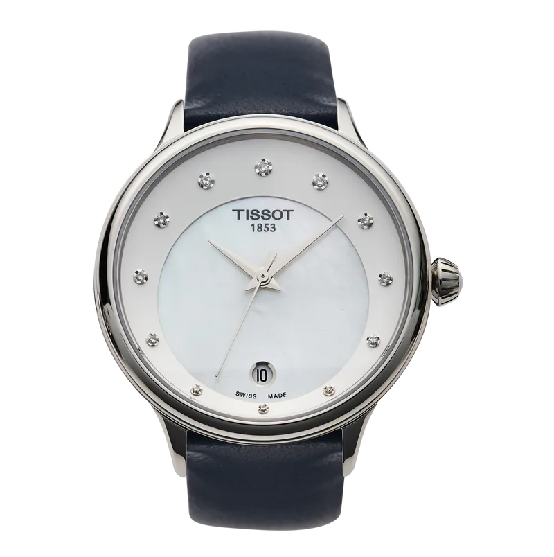 T-Lady Odaci-T Diamond Accents White Mother of Pearl Dial Quartz White
